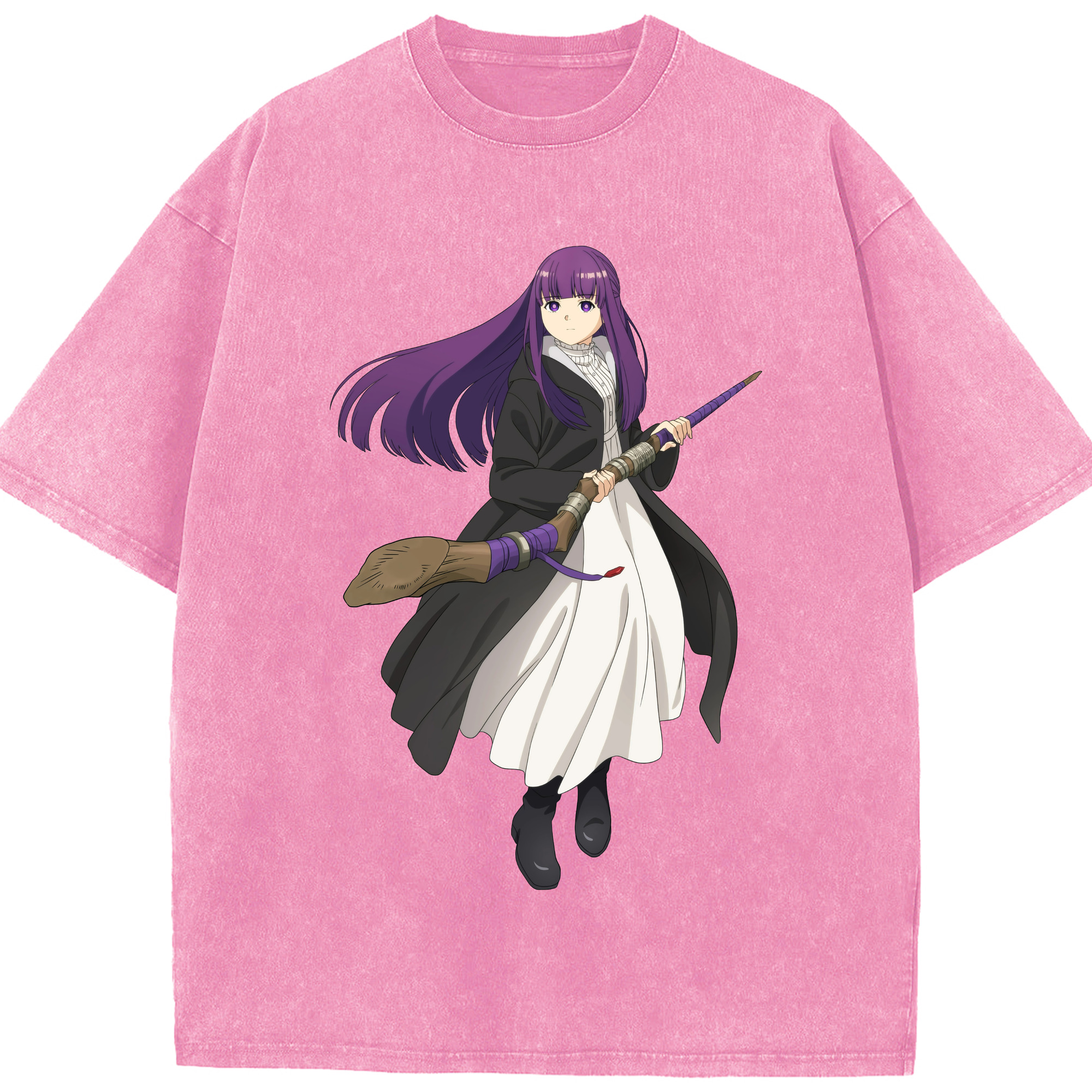 （画像用） 葬送のフリーレン Frieren 綿100% ヴィンテージ風 半袖Tシャツ（フロントプリント）